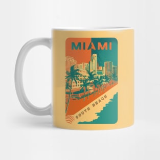 South beach, Miami  Vintage Travel Poster Mug